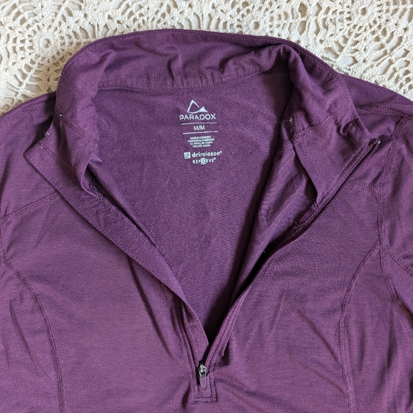 🔥$10 Bundled🔥Paradox Merino Blend Quarter-zip Winter Base Layer Size M Purple - Picture 8 of 11